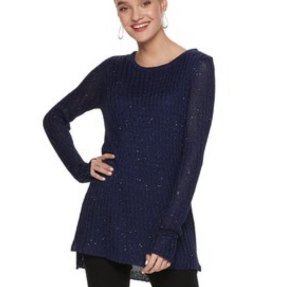 NWT Sequin Mock Layer Tunic